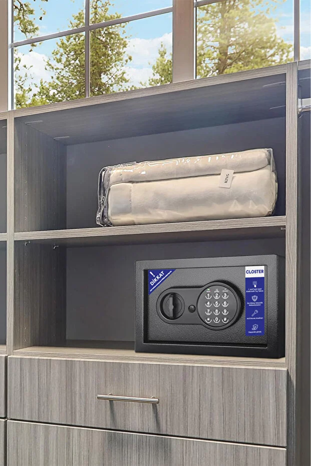 Yüksek Kaliteli Ev Tipi Çelik Para Kasası 20x31x20 Cm